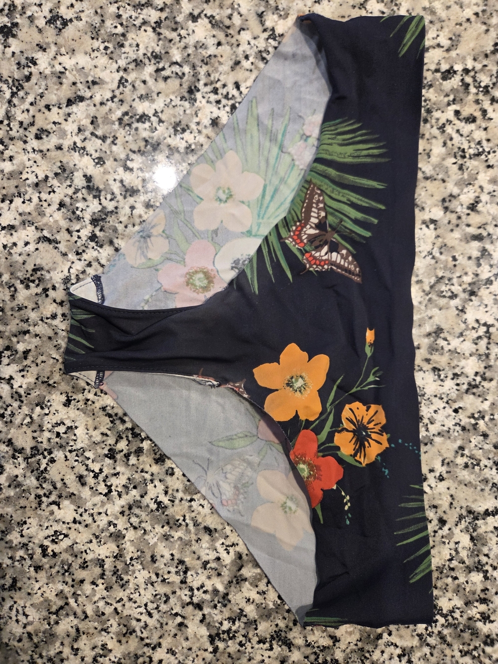Urban Outfitters Navy Floral Butterfly Cheeky Panty Seemless No Show